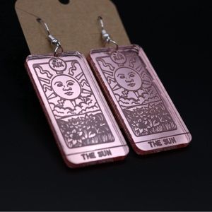 The Sun Tarot Card Style Earrings
